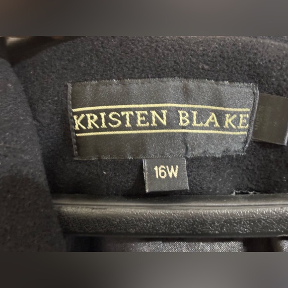 Kristen Blake women’s 16W Black wool/cashmere blend dress coat - Picture 3 of 8